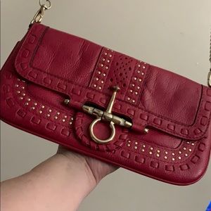 Gucci pink leather snafflebit clutch/purse